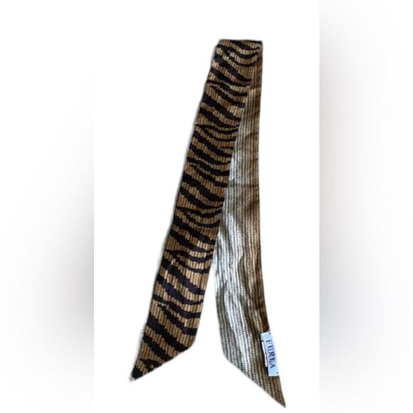 Furla Accessories - Furla Women's Black & Brown Modern Zebra Print Scarf One Size